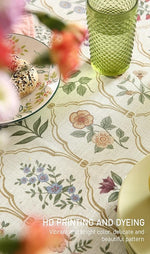 Load image into Gallery viewer, Designer Linen Extra Long Rectangle Tablecloth,Western Colorful Floral Indoor Table Cloth,Wrinkle Resistant Decor Tablecloths for Dining Thanksgiving Kitchen,63"*110"-Serenity B