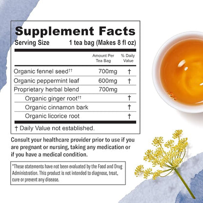 Numi Organic Congest Away Tea, 16 Tea Bags (Pack of 3), Fennel, Peppermint, Ginger and Licorice, Caffeine Free