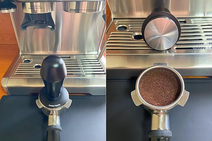 54mm Espresso Tamper 30lbs Calibrated Coffee Tamper Stainless Steel Base Hand Tamper for 54mm Bottomless Portafilter Tamper for Espresso Machine-Flat Base, Black