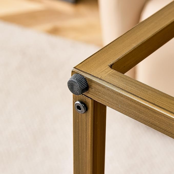 31.5'' Modern Square Coffee Table MDF Desktop with Metal Legs for Living Room Dining Room Bedroom Office