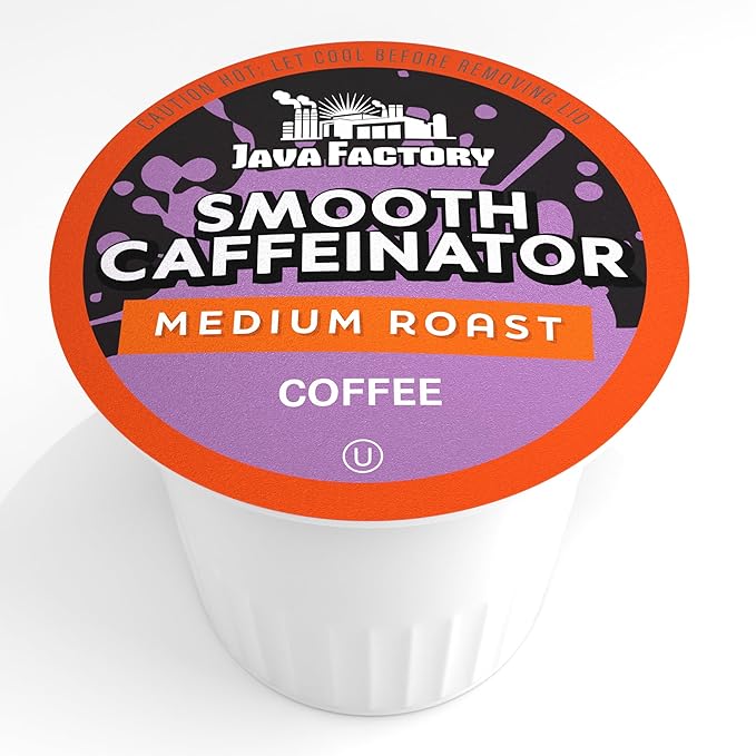 Java Factory Coffee Pods Medium Roast Coffee for Keurig K Cup Brewers, Smooth Caffeinator, 40 Count