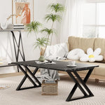 Load image into Gallery viewer, Coffee Table Living Room Table Black Center Table, Simple Modern Faux Marble Rectangular Tea Table with Sturdy Black-Finished Metal Frame,Industrial Wooden Coffee Table for Bedroom Home Office