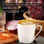 Load image into Gallery viewer, Bone China Coffee Mugs, 10oz Espresso Cups Set of 4, Lightweight Ceramic Coffee Mugs, Porcelain White Tea Cups, Latte Mugs for Women Men Moonlight, Gold Trim