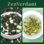 Load image into Gallery viewer, ZenVerdant Premium Jasmine Green Tea Loose Leaf | 7x Scented, Low Caffeine, High Antioxidant | Cold Brew Ready, Smooth Taste, Natural Floral Notes
