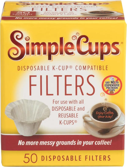 Disposable Filters for Use in Keurig® Brewers (50 pack) - Simple Cups -Use Your Own Coffee
