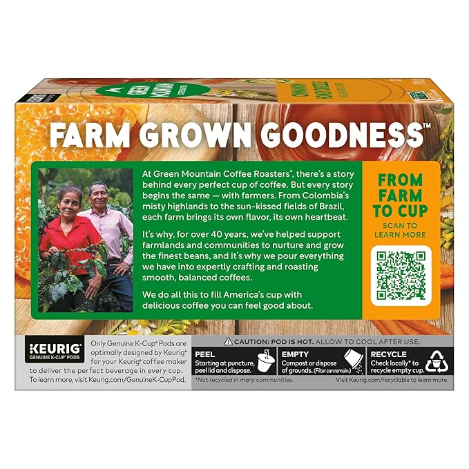 Green Mountain Coffee Roasters Cinnamon Honey Drizzle, Single-Serve Keurig K-Cup Pods, 6 Boxes of 10 (60 Count Total)