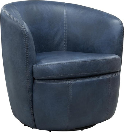 Parker Living Barolo - Vintage Navy 100% Italian Leather Swivel Club Chair