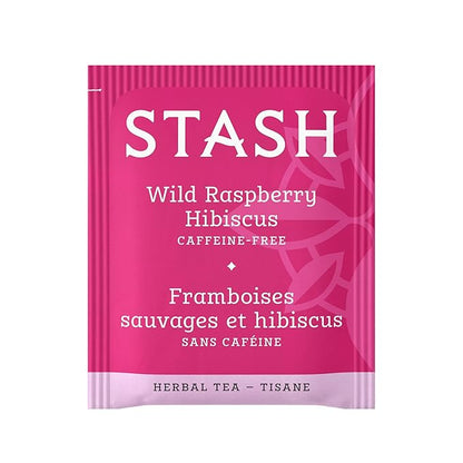 Stash Tea Wild Raspberry Hibiscus Herbal Tea, Box of 100 Tea Bags (Packaging May Vary)