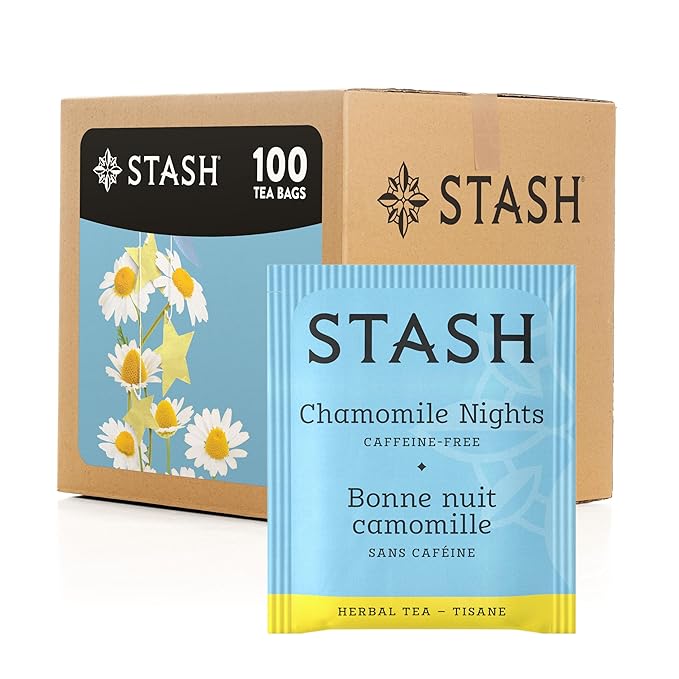 Stash Tea Chamomile Nights Herbal Tea, Box of 100 Tea Bags (Packaging May Vary)