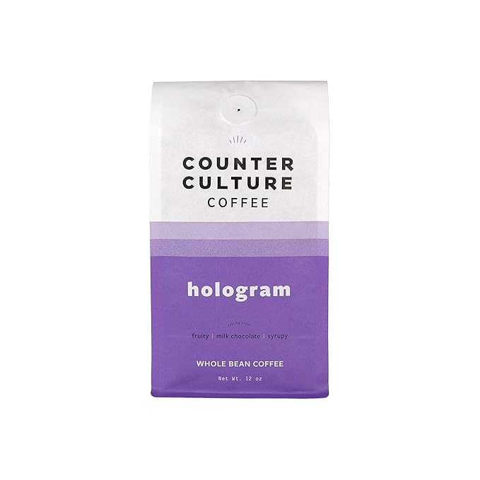 Counter Culture Coffee Hologram - Medium Roast, Sustainably Farmed, Kosher, Whole Bean Coffee, 12 oz (1 Bag)