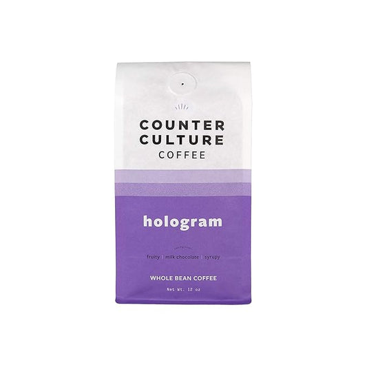 Counter Culture Coffee Hologram - Medium Roast, Sustainably Farmed, Kosher, Whole Bean Coffee, 12 oz (1 Bag)
