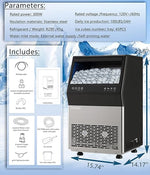 Load image into Gallery viewer, Commercial Ice Maker Machine, 100lbs/24H and 45pcs Stainless Steel Freestanding Ice Machine, Tap Water &amp; Top Loading Under Counter ice Maker,Self-Cleaning for Bar Office Restaurant