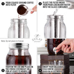 Load image into Gallery viewer, Zulay Kitchen 1.5 Liter Cold Brew Coffee Maker with EXTRA-THICK Glass Carafe &amp; Stainless Steel Mesh Filter - Premium Iced Coffee Maker, Cold Brew Pitcher &amp; Tea Infuser