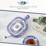 Load image into Gallery viewer, Spode Blue Italian Teapot with Infuser - 40 oz Countryside-Inspired Ceramic Teaware for Afternoon Tea, Earthenware Brunch Tableware, Vintage-Inspired Tea Party Hosting