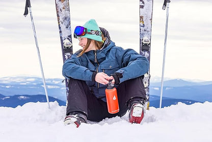 HYDRO CELL Stainless Steel Insulated Water Bottle with Straw - For Cold & Hot Drinks - Metal Vacuum Flask with Screw Cap and Modern Leakproof Sport Thermos for Adults (Mandarin 32oz)