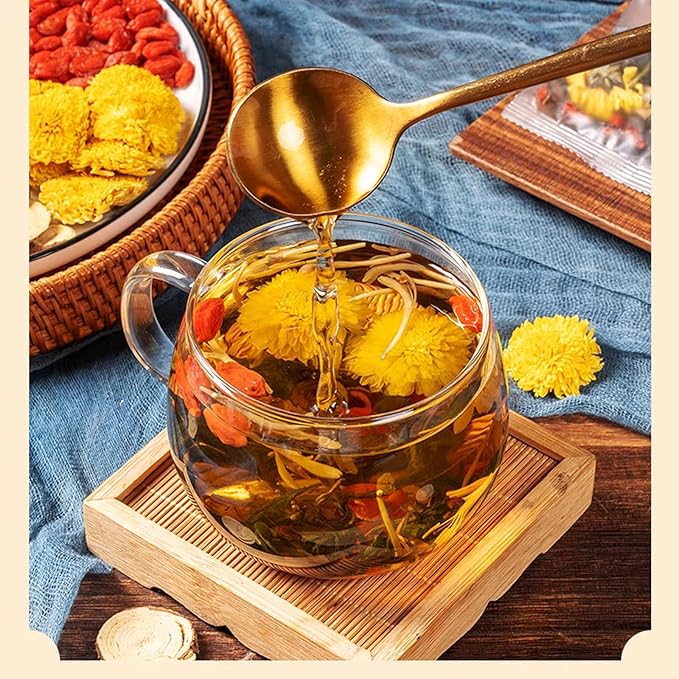 Dandelion Wolfberry Tea, 12 Pcs Organic Dandelion Tea for Kidneys & Liver Health, Eight Natural Chinese Herbal Ingredients Blend with Chrysanthemum, Wolfberry, Cassia Seed (144g (12gx12 packs)