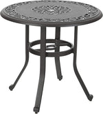 Load image into Gallery viewer, PHI VILLA 32 in Cast Aluminum Patio Outdoor Bistro Round Dining Table with Frosted Surface
