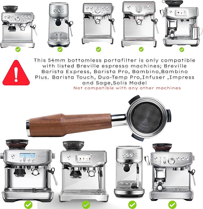 Breville Espresso Accessories Kit 54mm Includes Bottomless Portafilter, Distribution Tool, Calibrated Tamper, Tamping Station and WDT