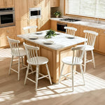 Load image into Gallery viewer, chairus 24" White Windsor Counter Height Bar Stools Set of 2, Farmhouse Wooden Counter Stools with Spindle Back &amp; Turned Legs, Rustic Vintage Colonial Bar Chairs for Kitchen Island