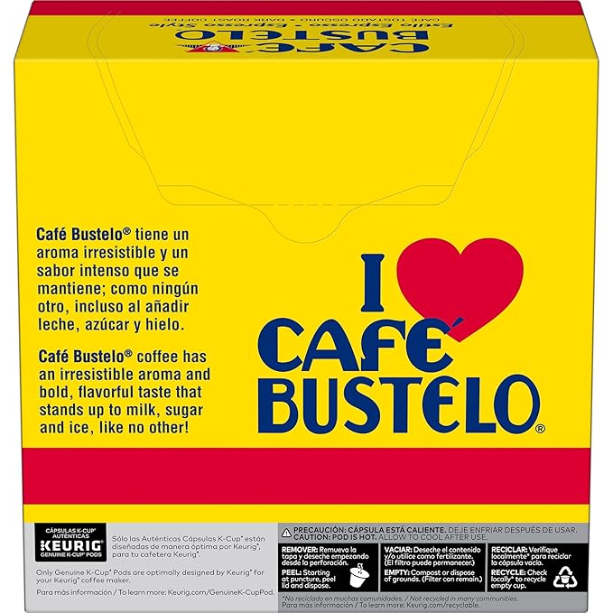 Café Bustelo Espresso Style Dark Roast Coffee, 128 Keurig K-Cup Pods