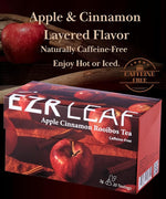 Load image into Gallery viewer, EZR Leaf Apple Cinnamon Rooibos Tea Caffeine Free Decaf Herbal Tea, 20 counts 2.1 Once Pyramid Tea Bags, Naturally Sweet, Relaxing Sleep Blend