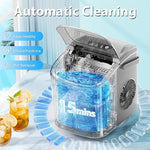 Load image into Gallery viewer, Antarctic Star Countertop Ice Maker，Portable Ice Makers with Self-Cleaning, Bullet Ice Machine, 26Lbs/24H, 9 Ice Cubes Ready in 6 Mins for Kitchen Bar Party RV, Grey