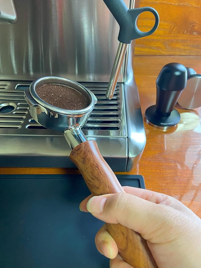 58mm Espresso Tamper 30lbs Calibrated Coffee Tamper Stainless Steel Hand Tamper Compatible with Rancilio Breville Gagia E61 GroupHead Bottomless Portafilter Tamper-Flat Base, Black