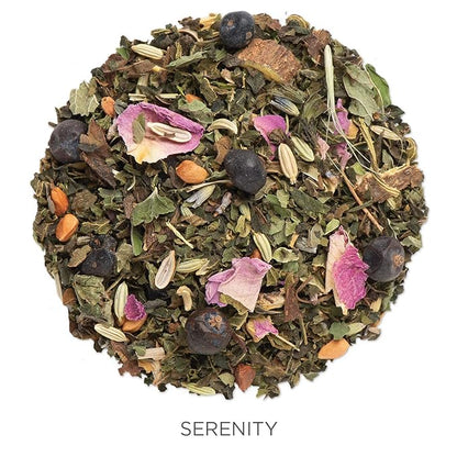 Tea Forte Serenity Premium Organic Loose Leaf Caffeine-Free Herbal Tea Blend Canister, Makes 35-50 Cups