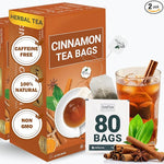 Load image into Gallery viewer, LeafLea Cinnamon Tea Bags, 80 Count (2-Pack), 100% Natural Ground Cinnamon Stick Herbal Tea, Spiced and Warming Flavor for Relaxation, Caffeine-Free, Sugar-Free, Vegan