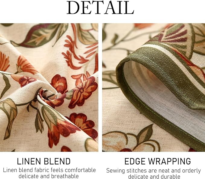 Designer Bohemian Square Table Cloth,Linen Colorful Floral Pattern Tablecloth,Fall Wrinkle Resistant Decorative Tablecloths for Dining Thanksgiving Kitchen Party,67"*67"-Grace A