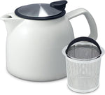 Load image into Gallery viewer, FORLIFE Bell Ceramic Teapot with Basket Infuser, 26-Ounce/770ml, White