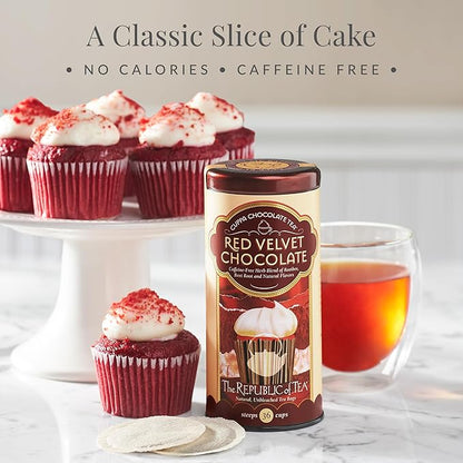 The Republic of Tea – Red Velvet Cuppa Chocolate Tea Bags, Caffeine Free, 250 Servings