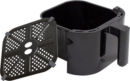 West Bend Compact Air Fryer 5-Quart Capacity with Digital Controls LCD Display and 10 Cooking Presets with Shake Reminder, Nonstick Frying Basket, 1500-Watts, Black