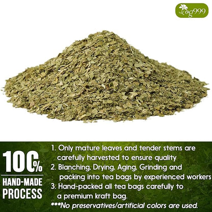 TOG999, 120 Tea Bags Yerba Mate, Hi-Caffeine, Unsmoked Yerba Mate Tea Bags, Super-Green Yerba Mate, No Dust, Fresh - Never Aged (Ilex Paraguariensis), Cultivated from Argentina - Rich in Antioxidants and Plant Nutrients.