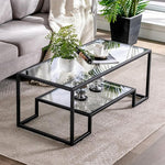 Load image into Gallery viewer, Simple Modern Glass 3-Piece Table Set, Includes Coffee Table and 2 End Tables, Black