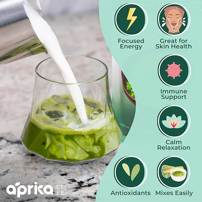 Matcha Powder from Japan, Organic Green Tea, No Sugar Added Tea Powder for Matcha Latte, Japanese Green Tea - Barista Grade Te Macha Organic - 1.1 lb/ 500g - by AprikaLife