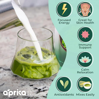 Matcha Powder from Japan, Organic Green Tea, No Sugar Added Tea Powder for Matcha Latte, Japanese Green Tea - Barista Grade Te Macha Organic - 1.1 lb/ 500g - by AprikaLife