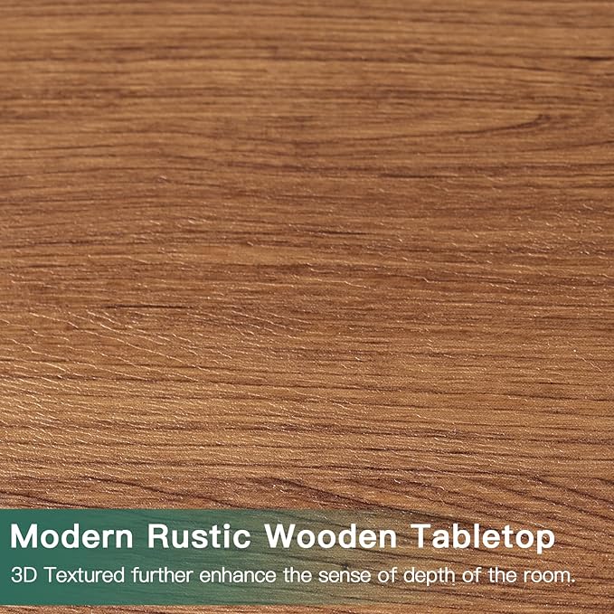 Wood Rectangle Coffee Table with Storage, Mid Century Modern Coffee Table, Living Room Center Table for Home, Apartment, Office, Walnut/Black