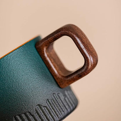 Espresso Cups Set of 2, 2 oz Ceramic Espresso Cups, Demitasse Cups for Tea or Coffee (Dark Green)