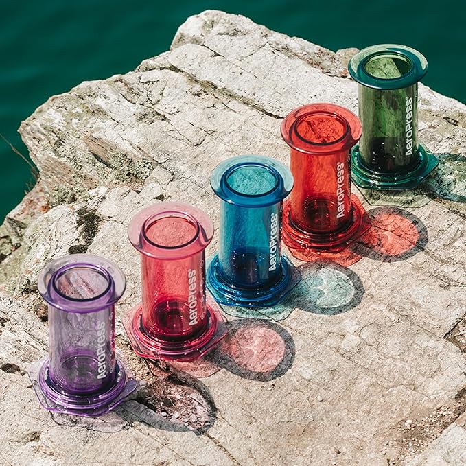 AeroPress Clear Pink Coffee Press – 3 In 1 Brew Method Combines French Press, Espresso, Full Bodied Coffee Without Grit or Bitterness, Small Portable Coffee Maker for Camping & Travel, Pink
