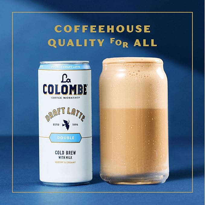 La Colombe Coffee, Double Draft Latte, 11 fl oz Cans (Pack of 12), Coffeehouse Quality Cold Brew, Specialty Grade Coffee Beans, Ready-to-Drink On-the-Go