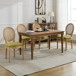 Load image into Gallery viewer, Vintage French Country Dining Chairs Set of 6, Rattan Dining Chairs with Solid Wood Legs, Upholstered Dining Chair, Sillas para Comedor, Kitchen &amp; Dining Room Chair (Olive Green, Rattan, 6Pcs)