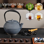 Load image into Gallery viewer, Cast iron Teapot, Tea Kettle for Stovetop Safe with Stainless Steel Infuser, Japanese Hand-made Line Pattern Tea Pot Coated with Enameled Interior for 42oz, 1200ml Dark Blue