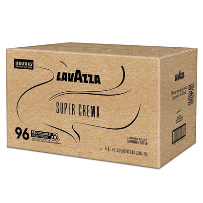 Lavazza Super Crema, Single Serve Keurig® K-Cup® Pods, Medium Espresso Roast Coffee, 96-Count Box