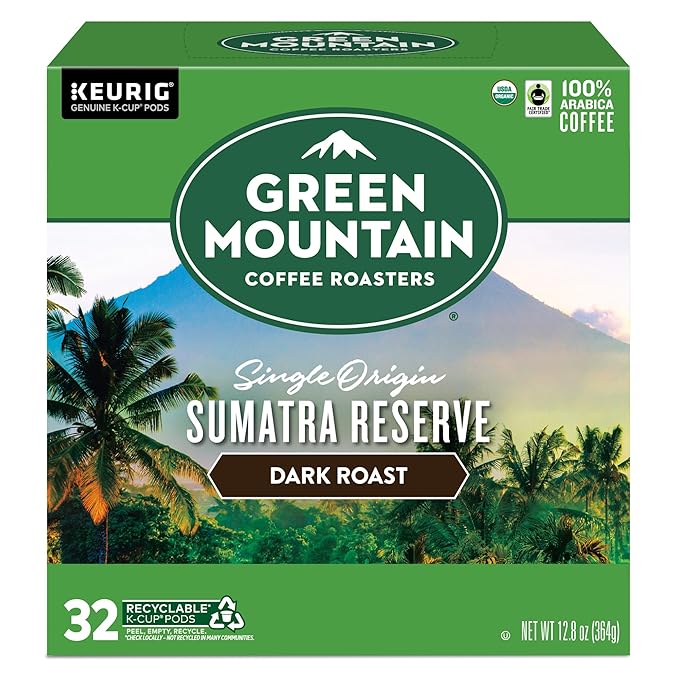 Green Mountain Coffee Roasters Sumatra Reserve Coffee, Keurig Single-Serve K-Cup pods, Dark Roast, 32 Count