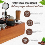 Load image into Gallery viewer, Espresso Knock Box &amp; Tamping Station - Coffee Organizer Box for 51-54mm Tamper, Distributor, Dosing Funnel, Portafilter &amp; Puck Screen Accessories - Includes Cleaning Brush