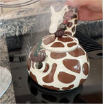 Load image into Gallery viewer, Trenton Gifts Giraffe Design Whistling Tea Kettle - Enamel on Steel Teakettle for Stove Top - Cute Kitchen Accessories - 2.1 Quart