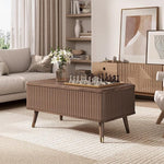 Load image into Gallery viewer, Lift Top Coffee Table, Mid Century Modern Coffee Table with Hidden Storage Compartment, 38" Fluted Center Table for Living Room, Home Office, Walnut
