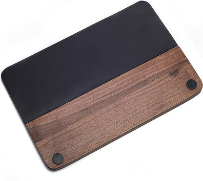 58mm Tamping Mat for Counter Walnut Wood Leather Tamper Station with Multi-Slot Design Premium Espresso Machine Accessories Organizer