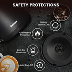 Load image into Gallery viewer, Electric Gooseneck Kettle, 304 Stainless Steel Coffee Kettle, Auto Shutoff Anti-dry Protection, Classic Pour-over Coffee &amp; Tea,Matte Black 1.0L-1200W Fast Boiling Water Boiler by YUIOASE